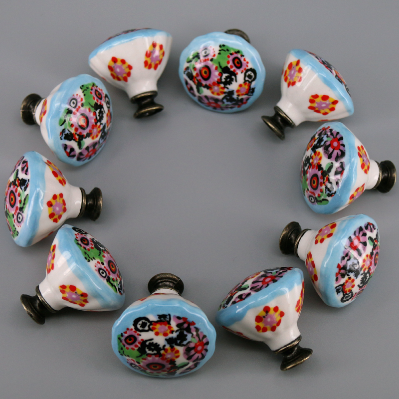 Unique Furniture Hardware - 10 Pezzi di Manopole in Ceramica