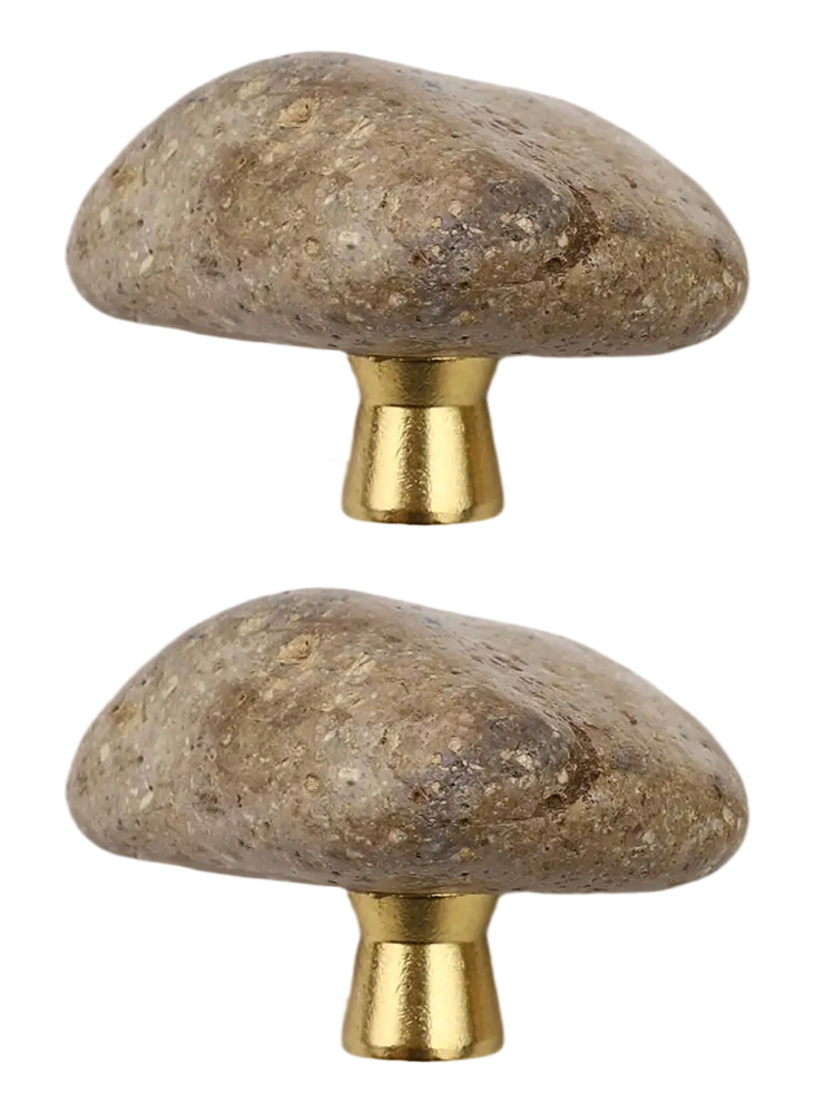 Unique Furniture Hardware - 2 maniglie per porte in pietra